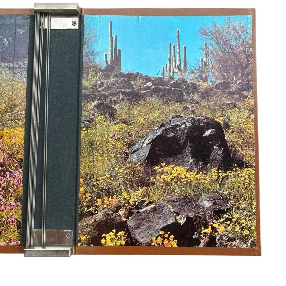 Vintage Arizona Highways Magazine Binder Holder Brown Embossed Cactus Hardcover⁠